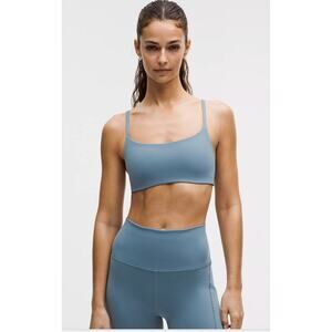Lululemon Wunder Train Strappy Racer Bra — Women's 12, Steel Blue NWT